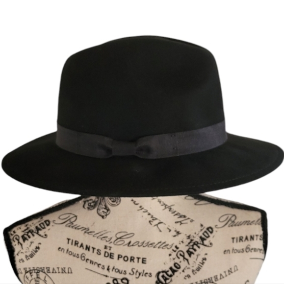 J. Crew 100% Felt Wool Fedora Hat Black Coastal Cowgirl Western Streetwear NEW main image 7